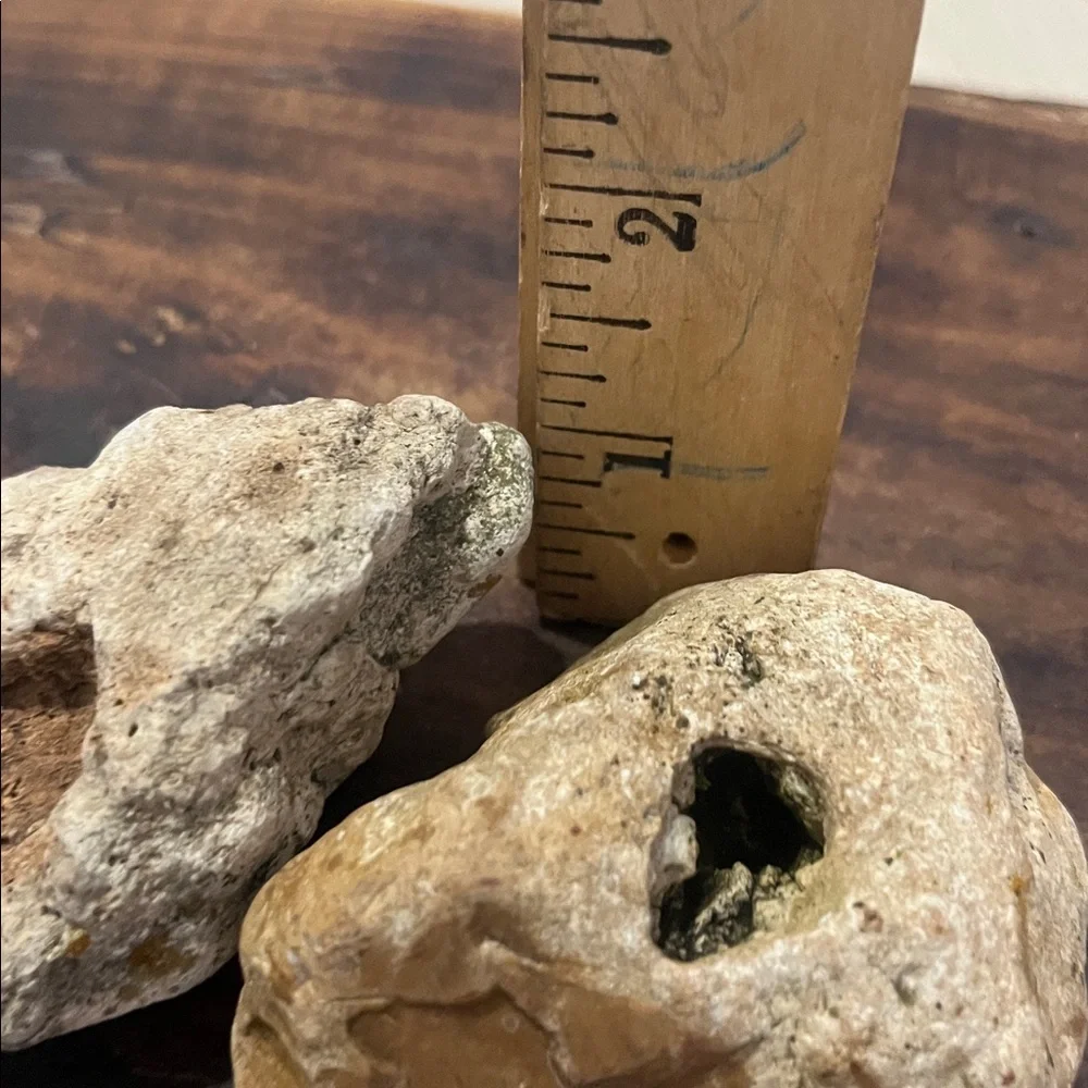 Natural Rock With Holes Found in off grid creek bed Southern TN Set of 2